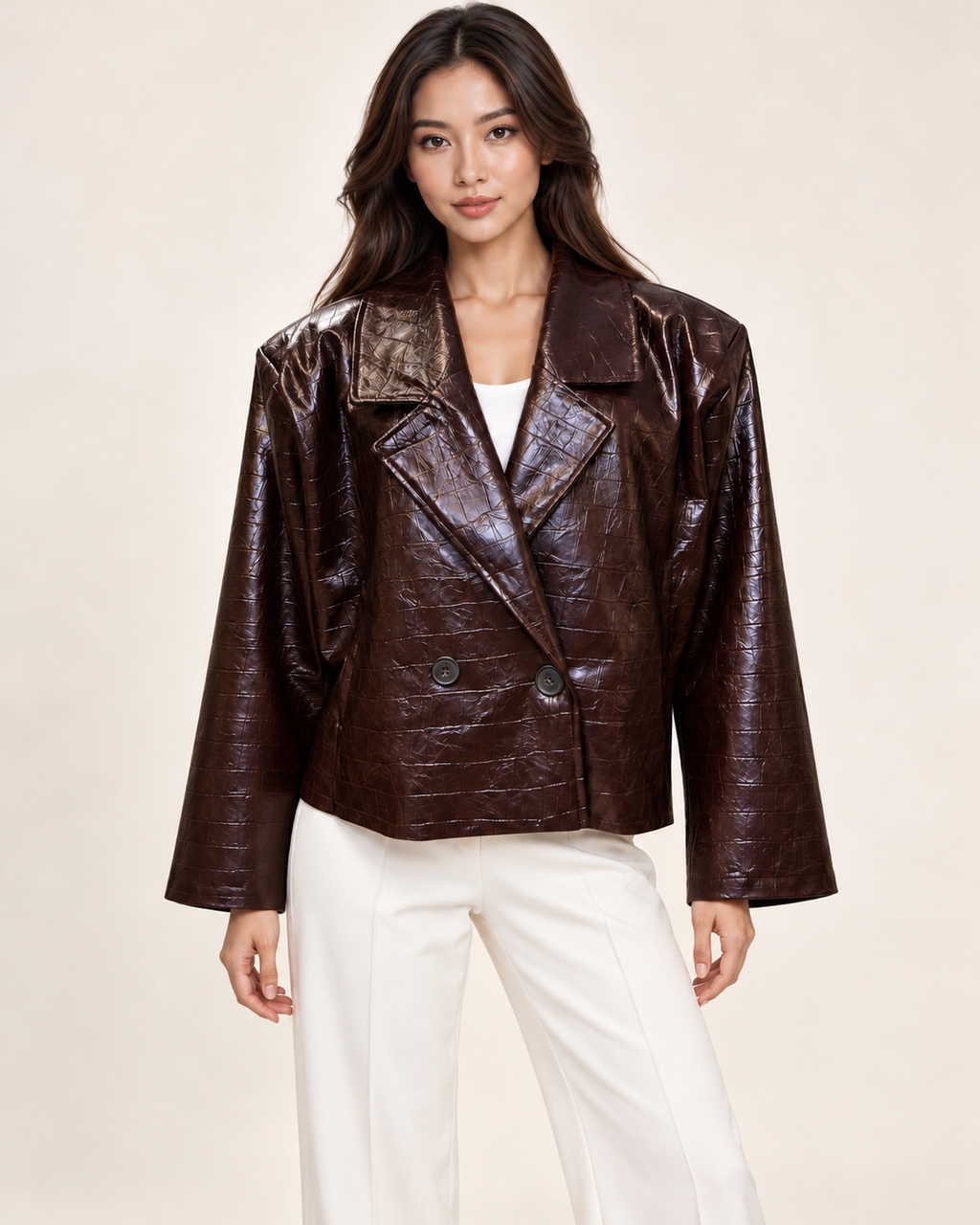 Giacca Oversize  Effetto Coccodrillo CHICA